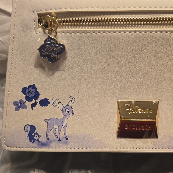 Snow White Floral Blue and White Loungefly BoxLunch Exclusive Bag And Wallet - Picture 9 of 16